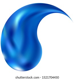 Smooth background in the form of yin or yang. Holographic original east style. Trendy soft color art. Blue elegant and easy editable colorful fluid cover for your creative projects.