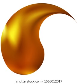 Smooth background in the form of yin or yang. Isolated original east style. Trendy soft color symbol. Brown elegant and easy editable colorful fluid cover for your creative projects.