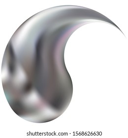Smooth background in the form of yin or yang. Traditional original east style. Trendy soft color backdrop. Silver elegant and easy editable colorful fluid cover for your creative projects.