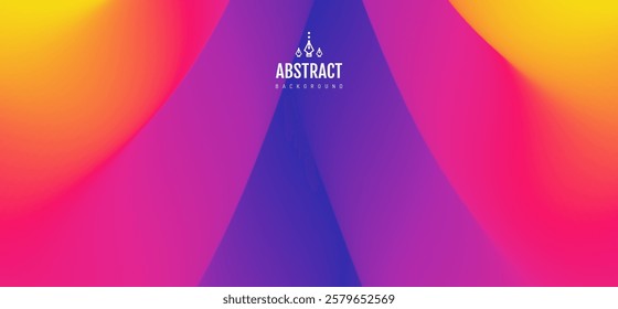 Smooth bands of ribbons diverge in different directions from one place, they create a gradient transition of colours. Abstract background with dynamic effect. Cover design template. Vector for design.