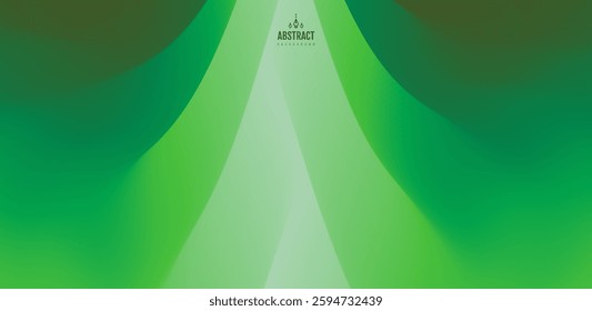 Smooth bands of ribbons diverge in different directions from one place, they create a gradient transition of colours. Abstract background with dynamic effect. Cover design template. Vector for design.