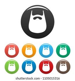 Smooth beard icon. Simple illustration of smooth beard vector icons set color isolated on white
