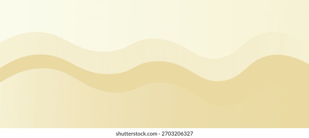 Un fondo liso, beige con ondas beige que fluyen. El fondo es suave y calmante, con un suave gradiente beige. Fondo ondulado abstracto mínimo del Vector del gradiente