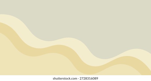 A smooth, beige background with flowing beige waves. The background is soft and calming, featuring a gentle beige gradient. Minimal abstract wavy gradient vector background