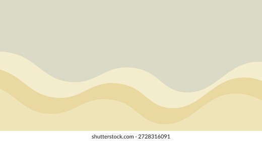 A smooth, beige background with flowing beige waves. The background is soft and calming, featuring a gentle beige gradient. Minimal abstract wavy gradient vector background