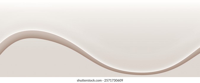 Smooth beige background with wavy lines. The background features a soft beige color and a gentle, flowing texture. Minimal abstract gradient curve vector background