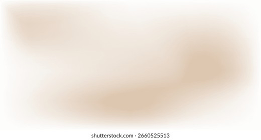 Glatt beiger Farbverlauf-Hintergrund. Weiche neutrale Flüssigtapete. Universale Aktfarbtextur für Banner, Flyer, Präsentation. Abstrakter unscharfer Hintergrund. Vektorgrafik.