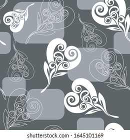 Smooth bellflower pattern with floral lines and cube backgrounds