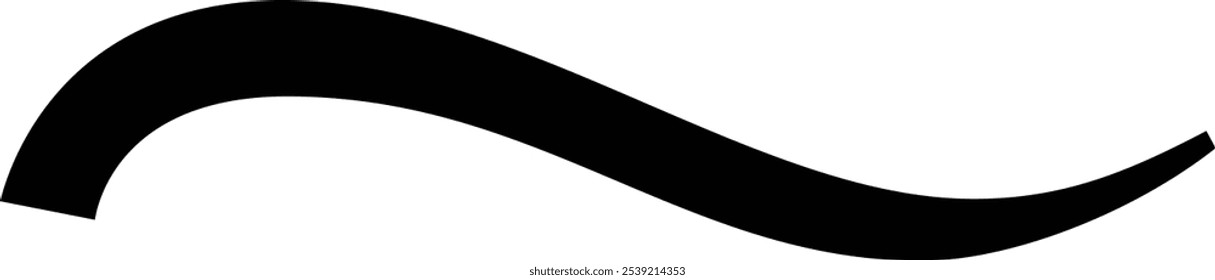 Linha curva preta suave fluindo para cima em um fundo branco, transmitindo uma sensação de movimento e dinamismo. Perfeito para designs minimalistas