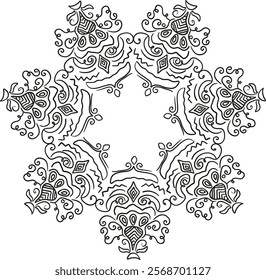 Smooth black lines form an openwork pattern.