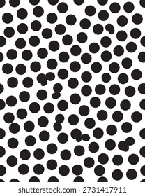 Textura de bolinhas pretas lisas, padrão vetorial sem costura para projetos gráficos elegantes e modernos.