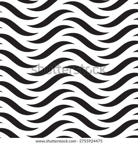 Smooth black sine waves undulate across a crisp white field.
