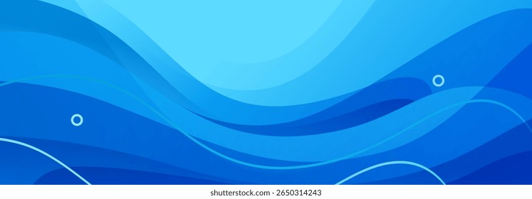 Smooth blue abstract background with layered waves	