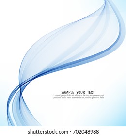 Smooth blue abstract water wave.Vector abstract background