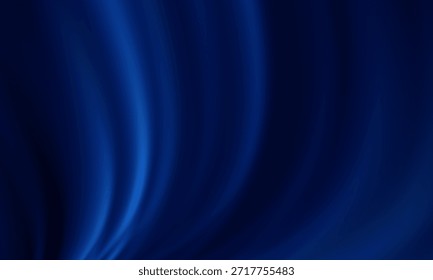 Um plano de fundo azul suave apresenta linhas fluindo e iluminadas formando ondas suaves. Ideal para projetos de tecnologia, digitais ou de design corporativo. Evoca movimento, profundidade, 