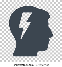 Smooth Blue Brainstorming interface pictogram. Vector pictograph style is a flat symbol on chess transparent background.
