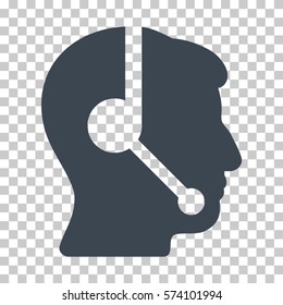 Smooth Blue Call Center Operator interface pictogram. Vector pictograph style is a flat symbol on chess transparent background.