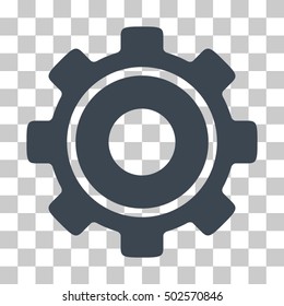 Smooth Blue Cog interface toolbar icon. Vector pictogram style is a flat symbol on chess transparent background.