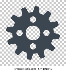 Smooth Blue Cogwheel interface pictogram. Vector pictograph style is a flat symbol on chess transparent background.