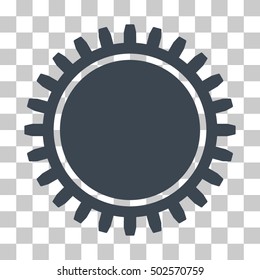 Smooth Blue Cogwheel interface toolbar pictogram. Vector pictogram style is a flat symbol on chess transparent background.