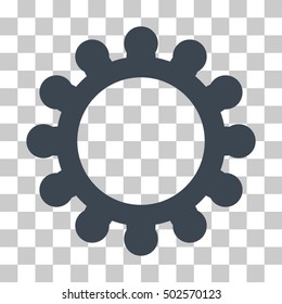 Smooth Blue Gear interface icon. Vector pictograph style is a flat symbol on chess transparent background.