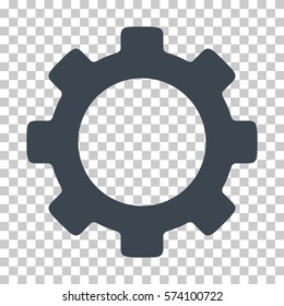 Smooth Blue Gear toolbar icon. Vector pictogram style is a flat symbol on chess transparent background.
