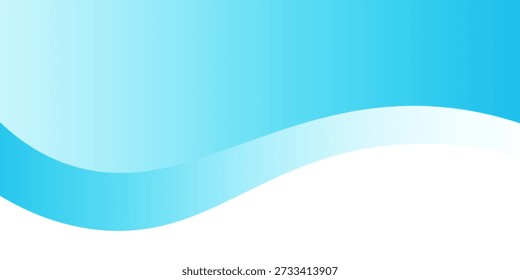Smooth Blue Gradient Wave Design With Curved White Accent For Modern Backgrounds