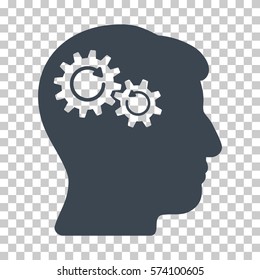 Smooth Blue Head Wheels Rotation interface icon. Vector pictograph style is a flat symbol on chess transparent background.
