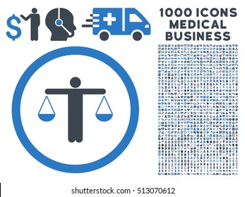 Smooth Blue Lawyer vector bicolor rounded icon. Image style is a flat icon symbol inside a circle, white background. Bonus clipart is 1000 health care business symbols.