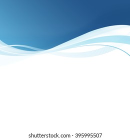Fondo abstracto de líneas azules lisas. Ilustración del vector