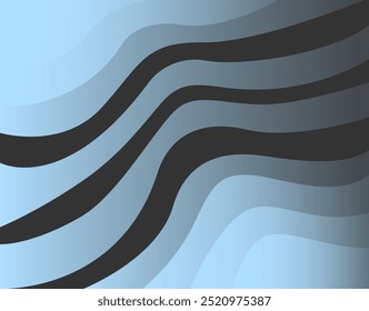 Smooth Blue Lines on Gray Background