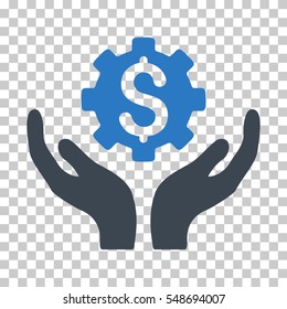 Smooth Blue Maintenance Price interface icon. Vector pictogram style is a flat bicolor symbol on chess transparent background.