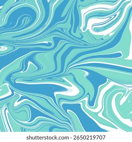 Design de espiral de mármore azul suave e verde menta em tons frios. Ideal para acalmar arte abstrata e estética visual calmante.