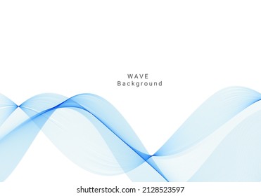 smooth blue ocean flow wave design vector