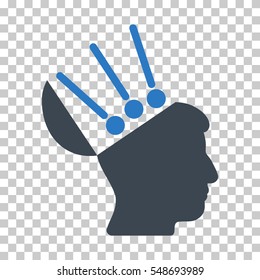 Smooth Blue Open Mind Interface interface pictogram. Vector pictogram style is a flat bicolor symbol on chess transparent background.