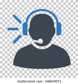 Smooth Blue Operator Message interface toolbar icon. Vector pictograph style is a flat bicolor symbol on chess transparent background.