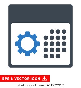 Smooth Blue Service Calendar EPS vector pictograph. Illustration style is flat iconic bicolor symbol on a white background.
