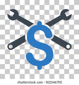 Smooth Blue Service Price interface pictogram. Vector pictogram style is a flat bicolor symbol on chess transparent background.