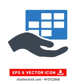 Smooth Blue Service Schedule EPS vector icon. Illustration style is flat iconic bicolor symbol on a white background.