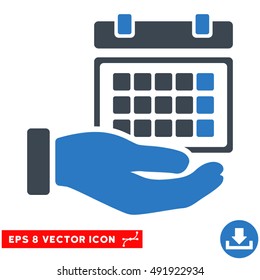 Smooth Blue Service Timetable EPS vector icon. Illustration style is flat iconic bicolor symbol on a white background.