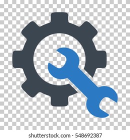 Smooth Blue Service Tools interface toolbar pictogram. Vector pictograph style is a flat bicolor symbol on chess transparent background.