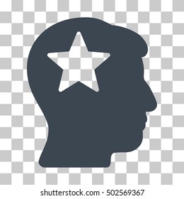 Smooth Blue Star Head toolbar icon. Vector pictogram style is a flat symbol on chess transparent background.