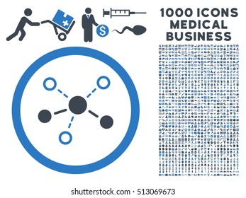 Smooth Blue Structure vector bicolor rounded icon. Image style is a flat icon symbol inside a circle, white background. Bonus set has 1000 healthcare business symbols.