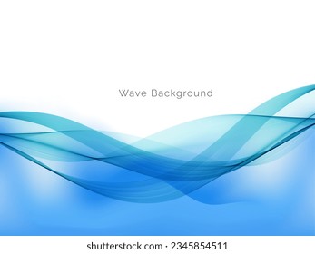 Smooth blue stylish wave isolated on white