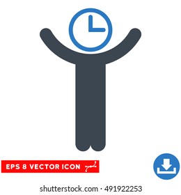 Smooth Blue Time Manager EPS vector pictogram. Illustration style is flat iconic bicolor symbol on a white background.