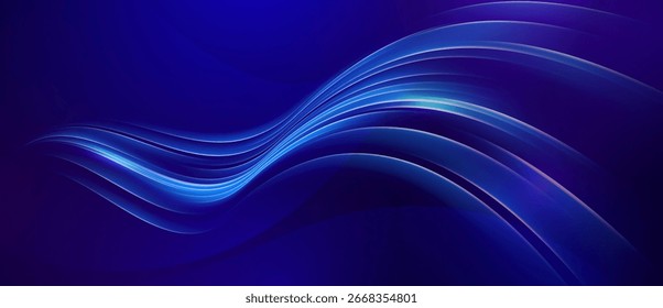 Glatt blaue und violette abstrakte fließende Linien auf einem Hintergrund