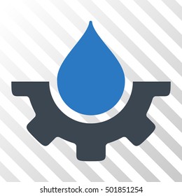 Smooth Blue Water Service interface icon. Vector pictograph style is a flat bicolor symbol on diagonal hatch transparent background.