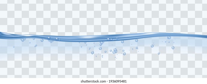 Smooth blue water surface template realistic vector illustration isolated.