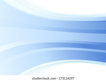 Smooth blue wave background. Vector illustration