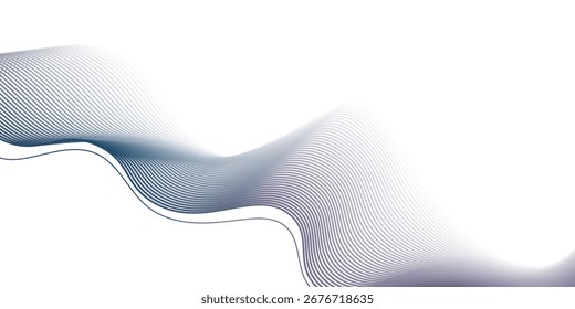 Plantilla de fondo de línea de curva de onda azul lisa